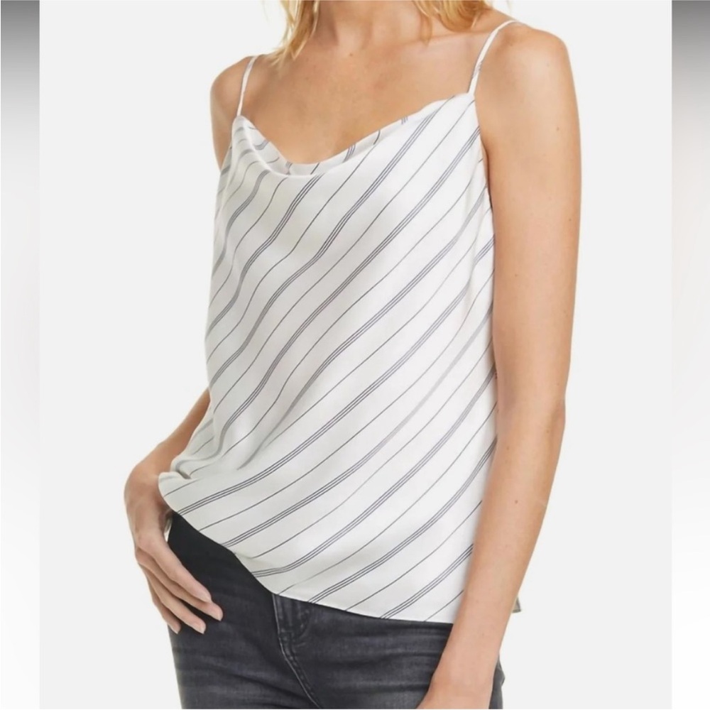 EUC L’Agence Kay Silk Cami, Tank medium white stripe black
